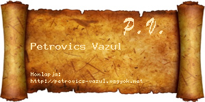 Petrovics Vazul névjegykártya