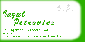 vazul petrovics business card